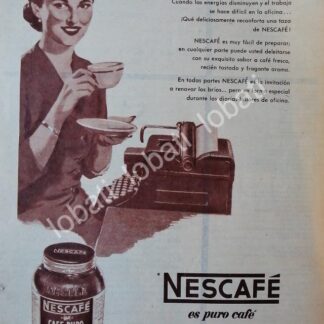 CARTEL ANTIGUO ORIGINAL DE CAFE NESCAFE 1956 (NESTLE) /46