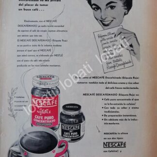 CARTEL ANTIGUO ORIGINAL DE CAFE NESCAFE 1954 /38