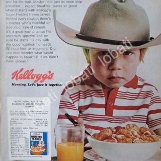 CARTEL ANTIGUO ORIGINAL DE CEREAL KELLOGS 1971 /36 U.S.A