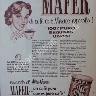 CARTEL ANTIGUO ORIGINAL DE CAFE MAFER 1956 /29 / CASA FERNANDEZ / SUPER RARO