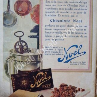 CARTEL ANTIGUO ORIGINAL DE CHOCOLATES NOEL 1927 /28 PUBLICIDAD ARTISTICA FIRMADA