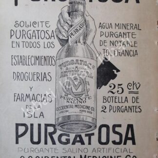 CARTEL ANTIGUO ORIGINAL DE TONICO PURGATOSA, PURGANTE, 1920s /22 / RARO