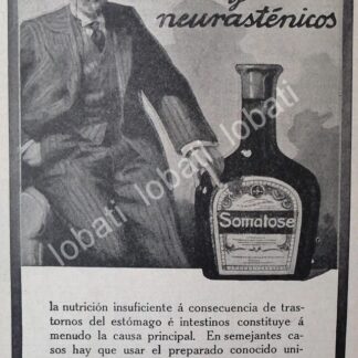 CARTEL ANTIGUO ORIGINAL DE MEDICINA. TONICO SOMATOSE 1913 BAYER /18
