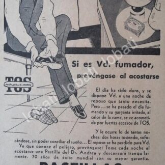 CARTEL ANTIGUO ORIGINAL DE MEDICINA. PASTILLAS DR. ANDREU 1930s /16