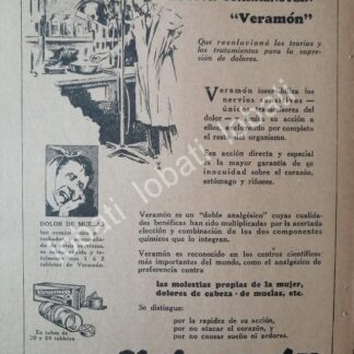 CARTEL ANTIGUO ORIGINAL DE MEDICINA VERAMON 1927 SCHERING /11