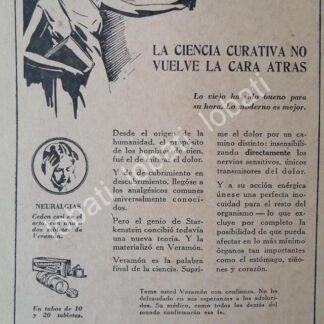 CARTEL ANTIGUO ORIGINAL DE MEDICINA VERAMON 1927 SCHERING /10