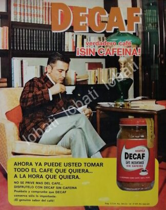CARTEL ANTIGUO ORIGINAL DE CAFE DECAF NESTLE 1969 /14