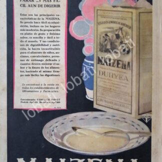 CARTEL ANTIGUO ORIGINAL DE MAIZENA By DURYEA 1929 PUBLICIDAD ARTISTICA ./13