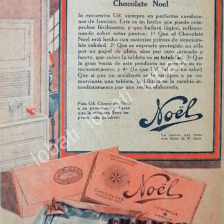 CARTEL ANTIGUO ORIGINAL DE CHOCOLATES NOEL 1928 /10 ARGENTINA-MEXICO
