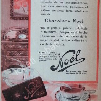 CARTEL ANTIGUO ORIGINAL DE CHOCOLATES NOEL 1928 /8 ARGENTINA-MEXICO