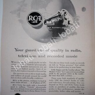 CARTEL ANTIGUO ORIGINAL DE RCA RADIO CORPORATION OF AMERICA 1953 /194