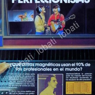 CARTEL ANTIGUO ORIGINAL DE CINTAS DE AUDIO AMPEX 1970s /191