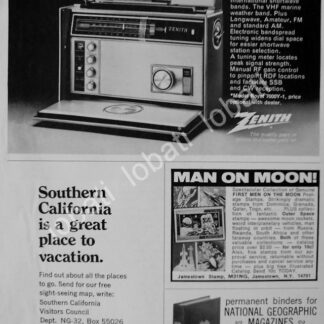 CARTEL ANTIGUO ORIGINAL DE MINI CARTEL RADIO ZENITH TRANSOCEANICO 1950s /189