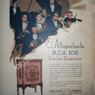 CARTEL ANTIGUO ORIGINAL DE RADIOS RADIOLA RCA 106 1930 /187
