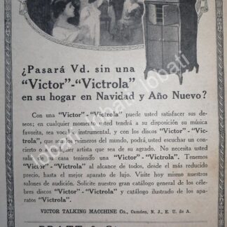 CARTEL ANTIGUO ORIGINAL DE GRAMOFONO VICTROLA VICTOR 1926 /188