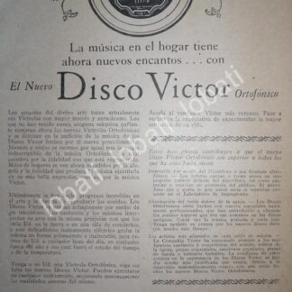 CARTEL ANTIGUO ORIGINAL DE LOS NUEVOS DISCOS VICTOR 1926 /186