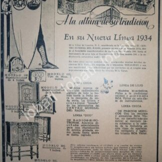 CARTEL ANTIGUO ORIGINAL DE PRODUCTOS RCA MEXICO 1934 /184