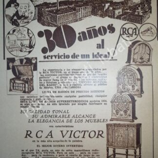 CARTEL ANTIGUO ORIGINAL DE RCA MEXICO 1934 /183
