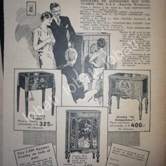 CARTEL ANTIGUO ORIGINAL DE RADIOS CROSLEY 1929 /181 / MUY RARO