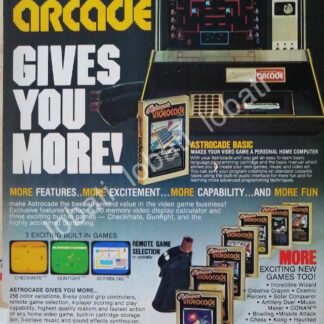 CARTEL ANTIGUO ORIGINAL DE VIDEO JUEGO ARCADE ASTROCADE 1982 /179 SUPER RARO