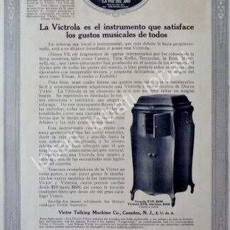 CARTEL ANTIGUO ORIGINAL DE GRAMOFONO VICTROLA No. 17 1917 /178 SUPER RARO