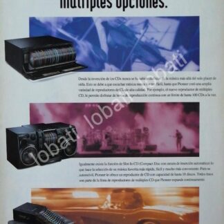 CARTEL ANTIGUO ORIGINAL DE EQUIPO DE AUDIO CARGADOR DE CD PIONNER 1990s /175 RARO