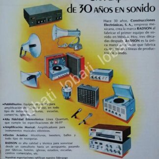 CARTEL ANTIGUO ORIGINAL DE EQUIPOS DE AUDIO RADSON 1979 /172