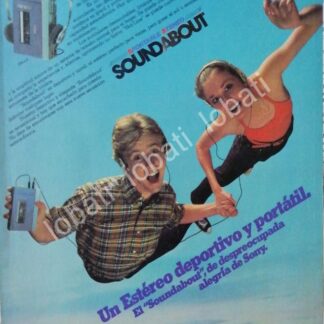 CARTEL ANTIGUO ORIGINAL DE WALKMAN SONY SOUNDABOUT TPS-L2 1979 /170 MUY RARO