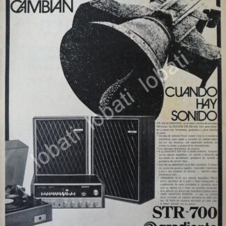 CARTEL ANTIGUO ORIGINAL DE EQUIPOS DE AUDIO GRADIENTE STR-700 1970s /168