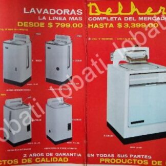 CARTEL ANTIGUO ORIGINAL DE LAVADORAS DELHER 1965 /164