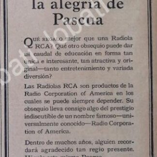CARTEL ANTIGUO ORIGINAL DE RADIOS RADIOLAS RCA 1926 /161