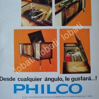CARTEL ANTIGUO ORIGINAL DE RADIO CONSOLA PHILCO 1960s /158
