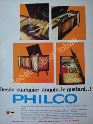 CARTEL ANTIGUO ORIGINAL DE RADIO CONSOLA PHILCO 1960s /158