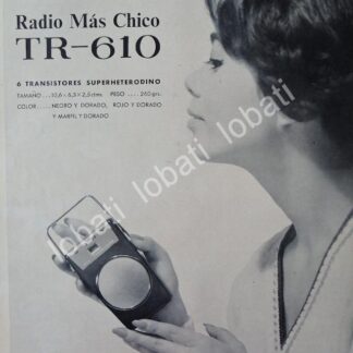 CARTEL ANTIGUO ORIGINAL DE RADIOS SONY DE BOLSILLO TR-610 1960s /156