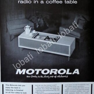 CARTEL ANTIGUO ORIGINAL DE RADIO CONSOLA MOTOROLA 1950 /155 RARO