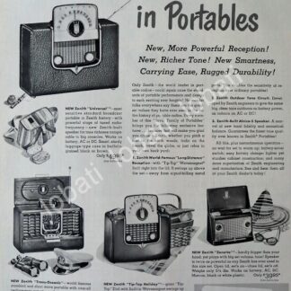 CARTEL ANTIGUO ORIGINAL DE RADIOS ZENITH TRANSOCEANICO 1950 /153