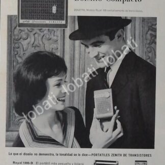 CARTEL ANTIGUO ORIGINAL DE RADIOS ZENITH DE BOLSILLO Y MAS 1960s. /148
