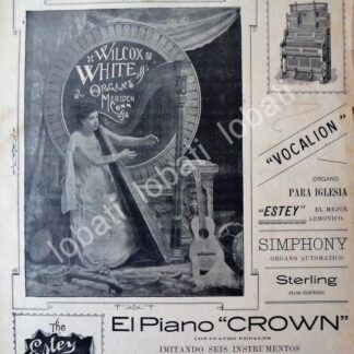 CARTEL ANTIGUO ORIGINAL DE FABRICA DE PIANOS E. HEUER & CIA. 1895. /146 SUPER RARO