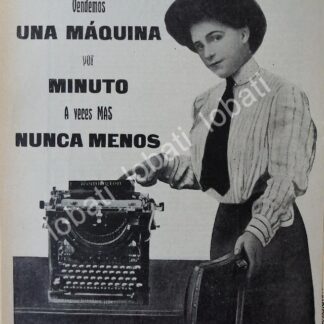 CARTEL ANTIGUO ORIGINAL DE MAQUINA DE ESCRIBIR REMINGTON 1913 /140