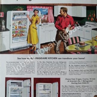 CARTEL ANTIGUO ORIGINAL DE REFRIGERADORES FRIGIDAIRE 1950 /135