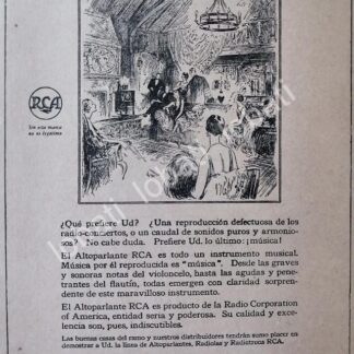 CARTEL ANTIGUO ORIGINAL DE RADIOS RCA VICTOR 1928 /135