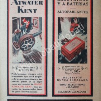 CARTEL ANTIGUO ORIGINAL DE RADIOS ATWATER KENT 1929 /134