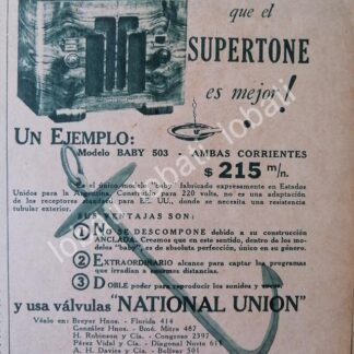 CARTEL ANTIGUO ORIGINAL DE RADIOS SUPERTONE 503 1930s / 128