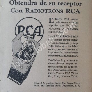 CARTEL ANTIGUO ORIGINAL DE BULBOS O VALVULAS DE VACIO RADIOTRON RCA 1920s / 113
