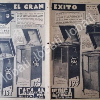 CARTEL ANTIGUO ORIGINAL DE GRAMOFONOS CONCERTOLA Y PATHE 1920s / 112