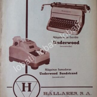 CARTEL ANTIGUO ORIGINAL DE MAQUINAS PARA OFICINA HALLARES S.A 1959 /108