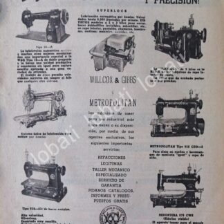 CARTEL ANTIGUO ORIGINAL DE CASA DIAZ DE MAQUINAS DE COSER 1953 /106