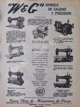 CARTEL ANTIGUO ORIGINAL DE CASA DIAZ DE MAQUINAS DE COSER 1953 /106