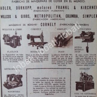 CARTEL ANTIGUO ORIGINAL DE CASA DIAZ DE MAQUINAS DE COSER 1953 /102