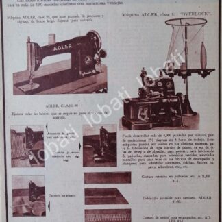 CARTEL ANTIGUO ORIGINAL DE CASA DIAZ DE MAQUINAS DE COSER, MAQUINAS ADLER 1956 /99